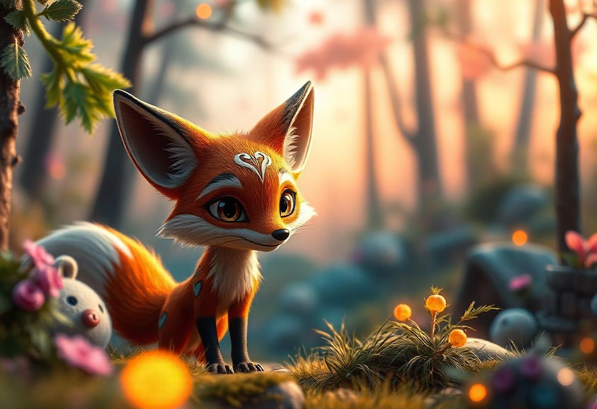 Hentia Fox in a vibrant animated landscape showcasing creativity and artistic detail