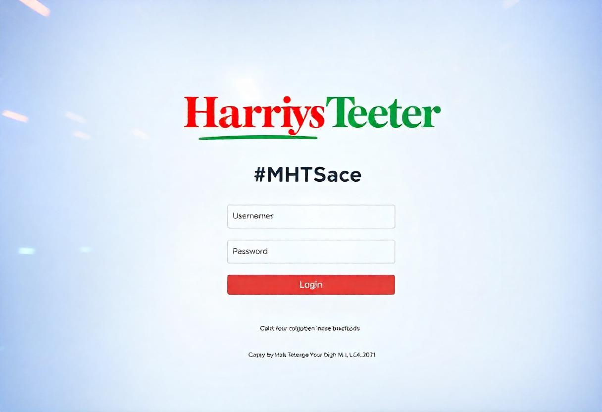 MyHTSpace login page with Harris Teeter branding.